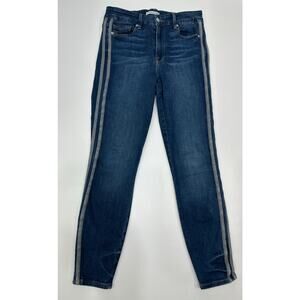 Good American Good Legs Skinny Jeans Size 4 Side Stripe Detail